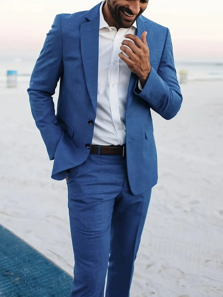 Pak Heren Slim Fit Blazer en Broek Business Bruiloft Zomer