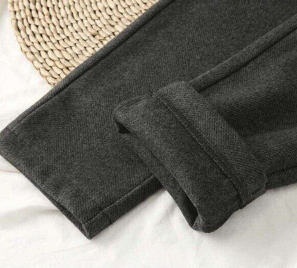 Pantalon Dames Hoge Taille Wol Winter Formeel Casual