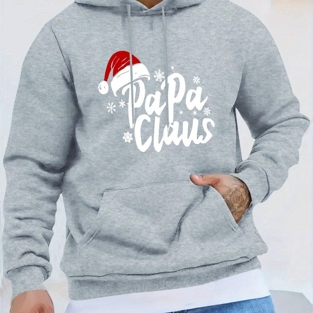 Papaclaus | Kerstman hoodie met zak en lange mouw