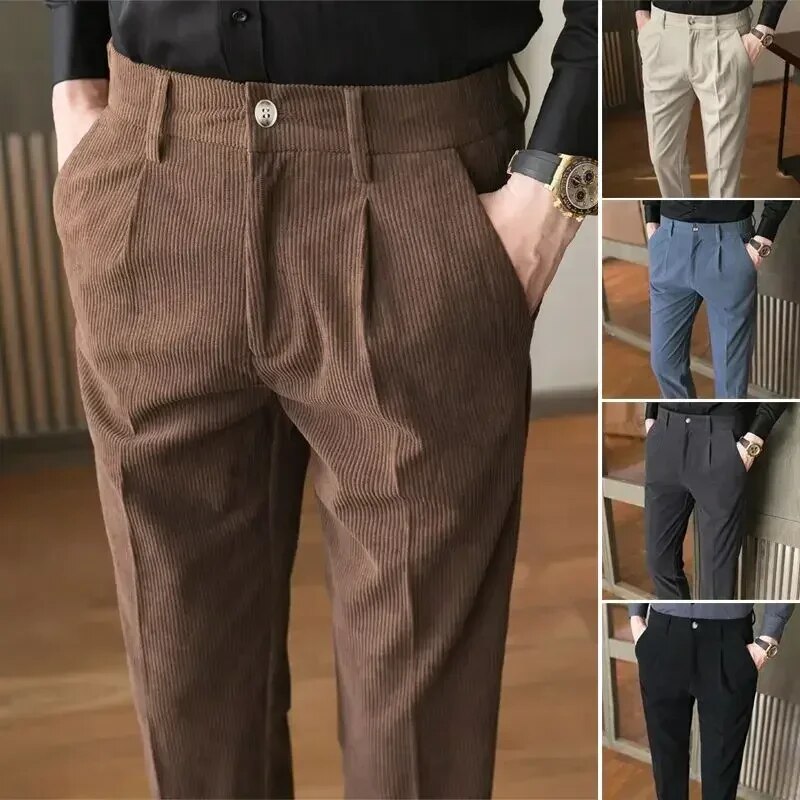 Pierre | Slanke corduroy broek