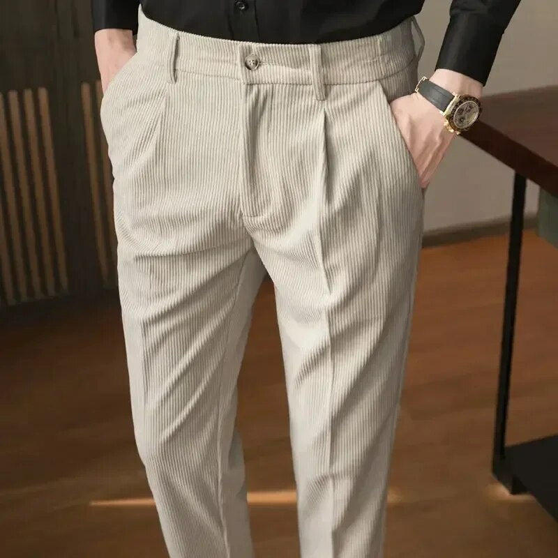 Pierre | Slanke corduroy broek