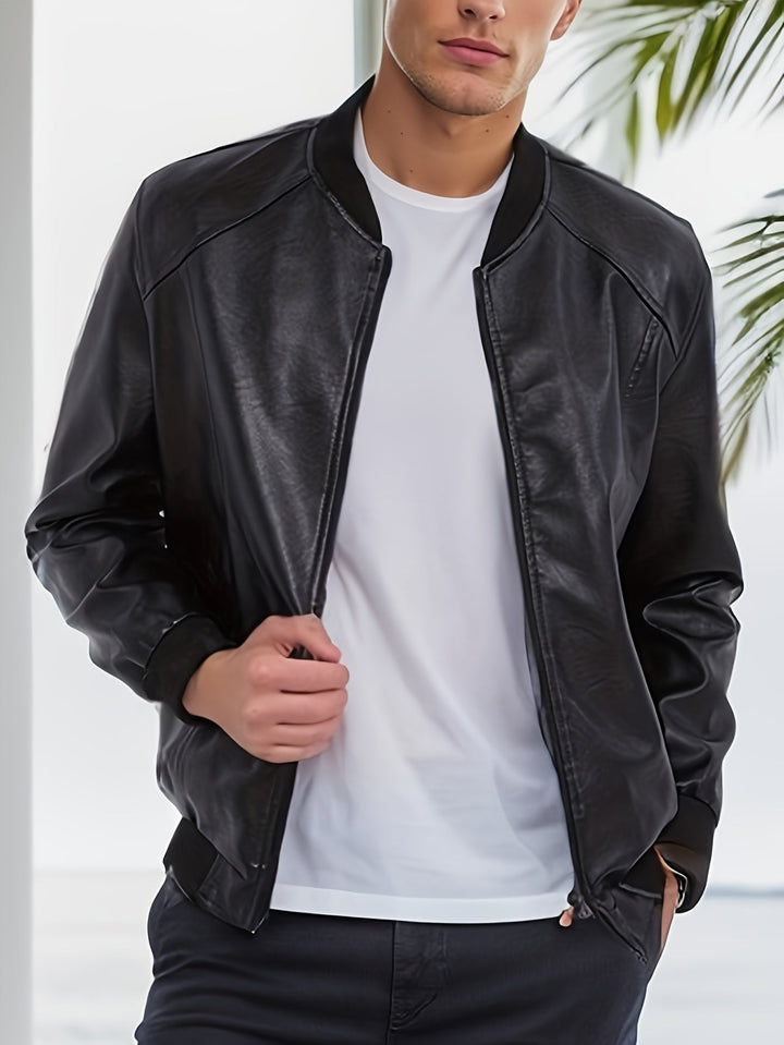 Piet | Klassiek design PU-jack in effen kleur
