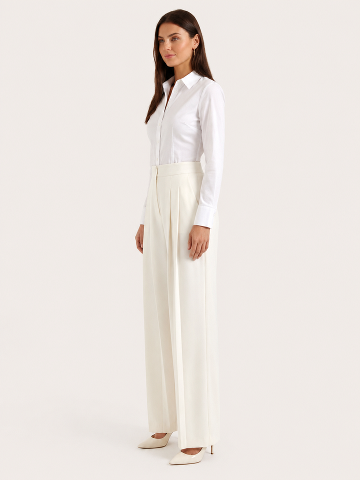 Plissébroek Dames Hoge Taille Wijde Pijp