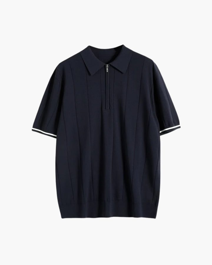 Polo Heren Contrast Trim Lange Mouwen Casual