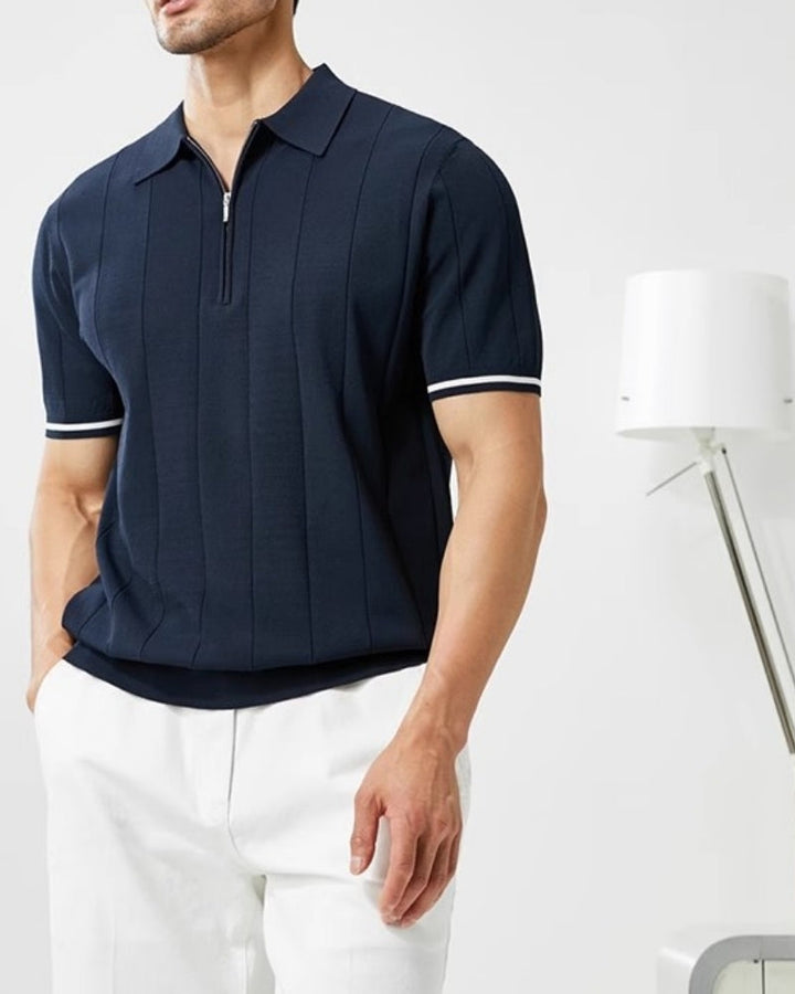Polo Heren Contrast Trim Lange Mouwen Casual