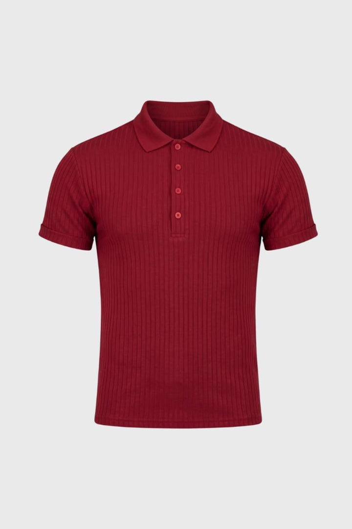 Polo Heren - Geribde Textuur | Knoopsluiting