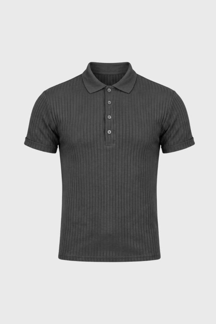Polo Heren - Geribde Textuur | Knoopsluiting