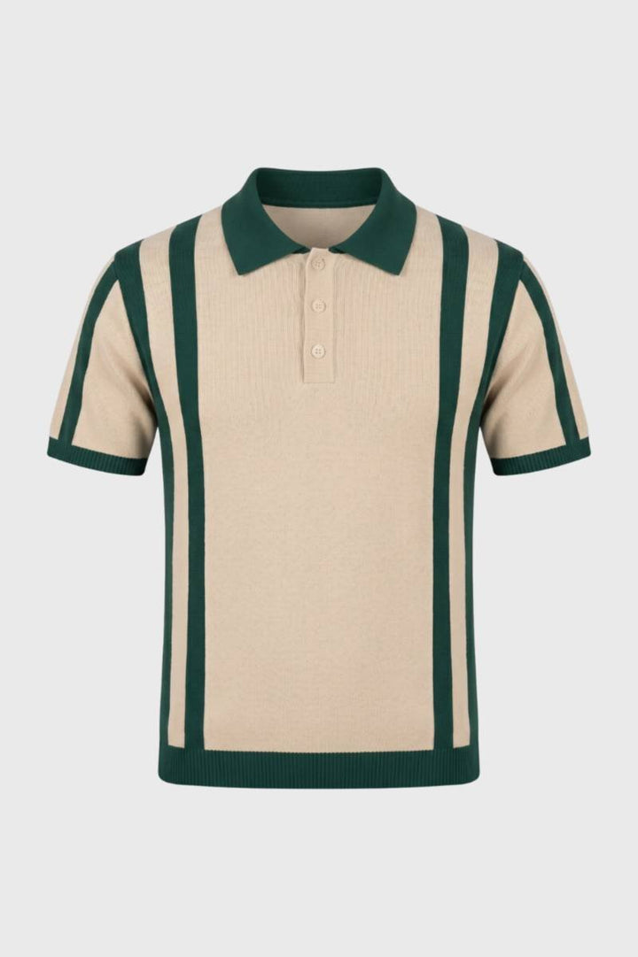 Polo Heren - Gestreept Design met Korte Mouwen | Retro