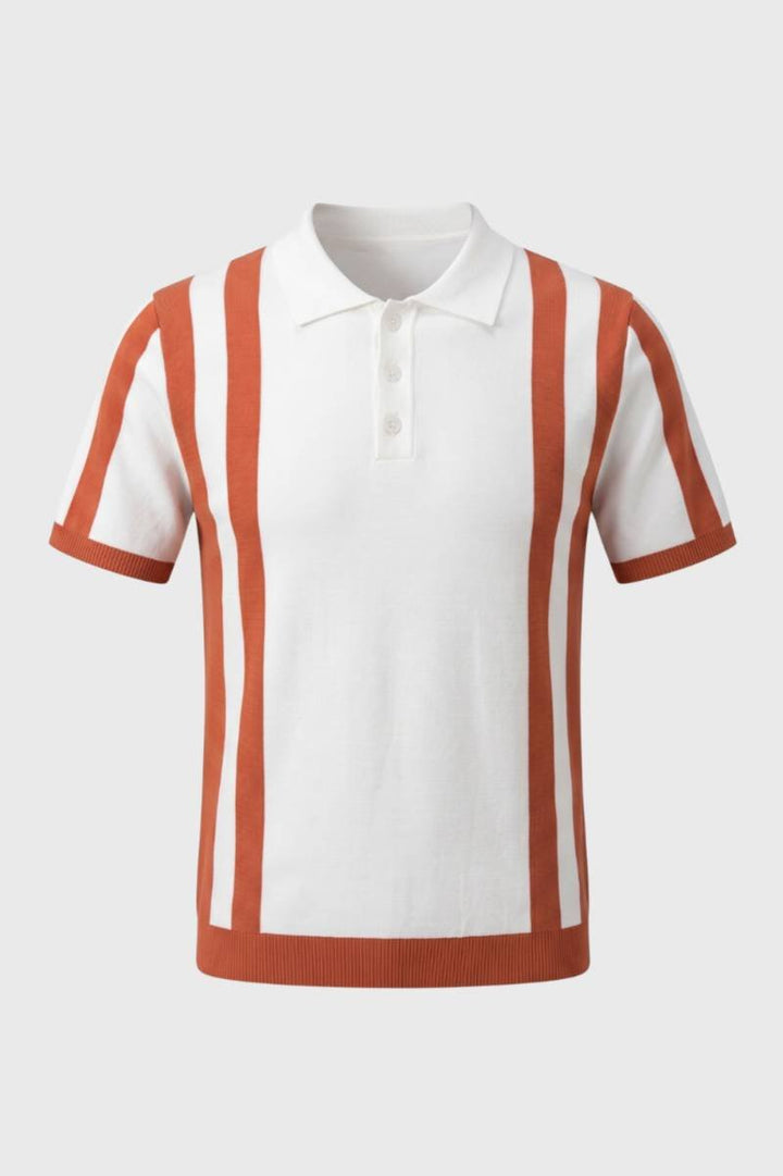 Polo Heren - Gestreept Design met Korte Mouwen | Retro