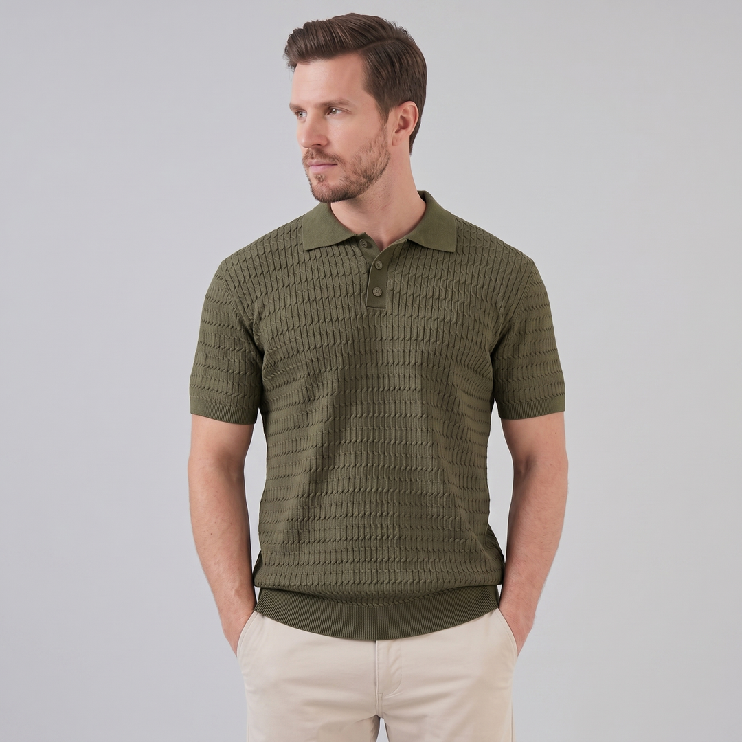 Polo Heren Slim Fit Lange Mouwen Smart Casual