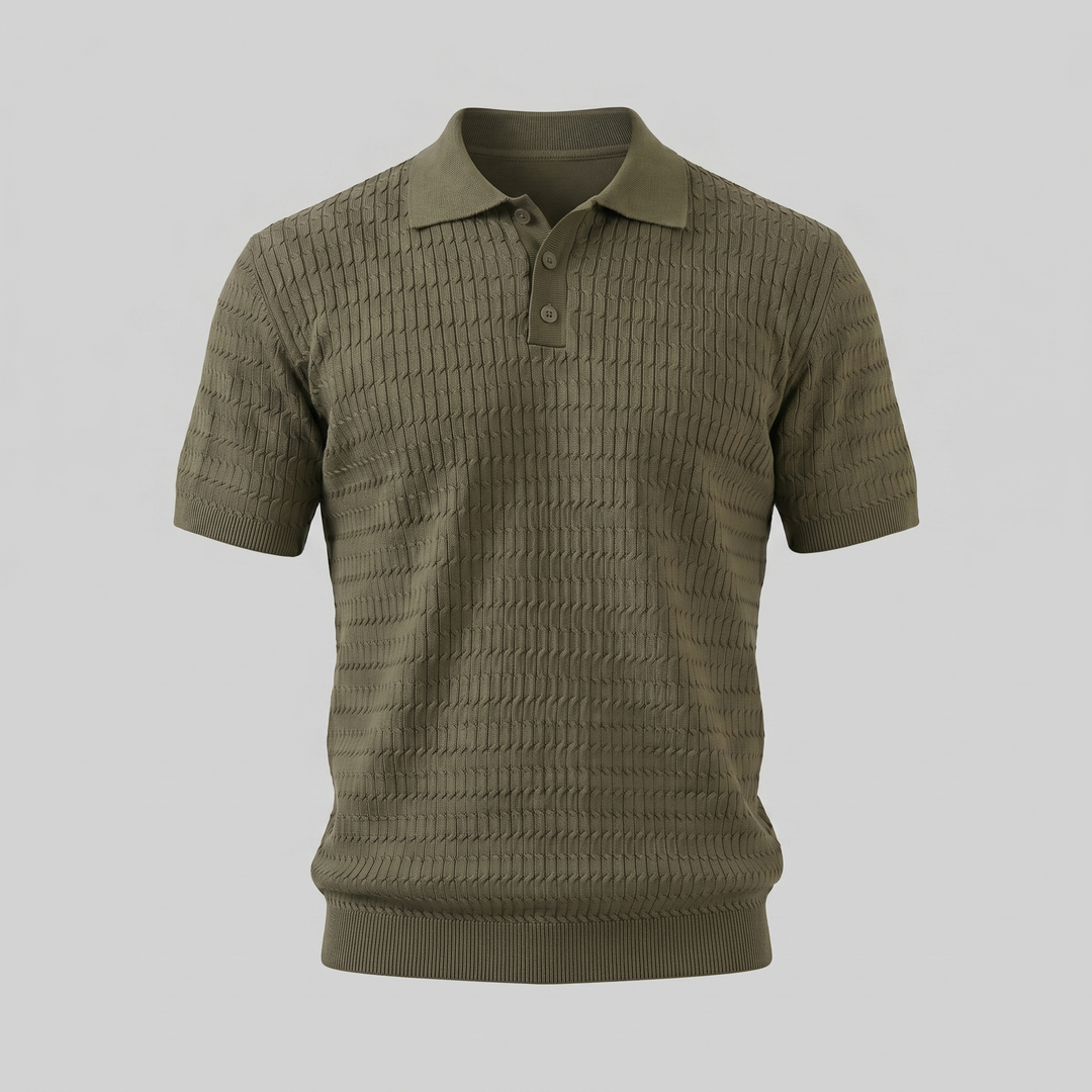 Polo Heren Slim Fit Lange Mouwen Smart Casual