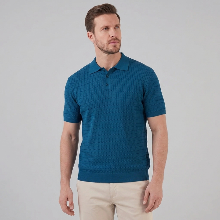 Polo Heren Slim Fit Lange Mouwen Smart Casual