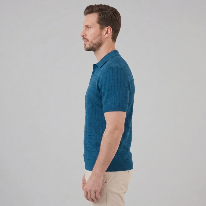 Polo Heren Slim Fit Lange Mouwen Smart Casual