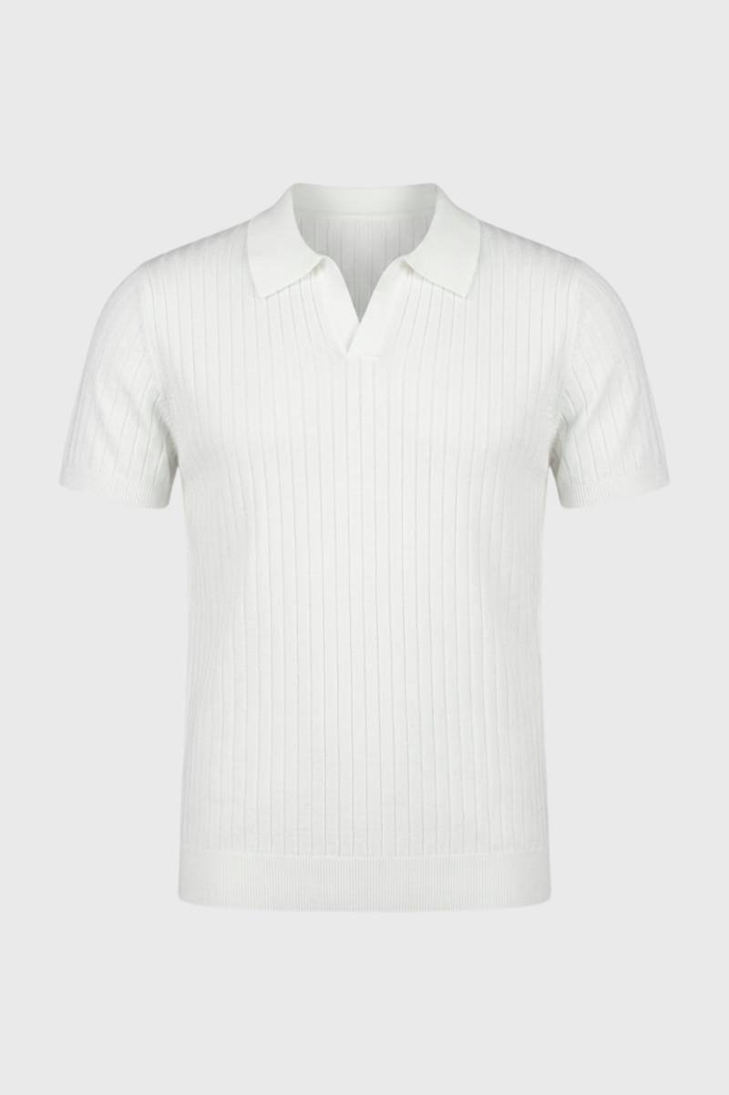 Polo Shirt Heren - Geribde Knit met Korte Mouwen | Zakelijk