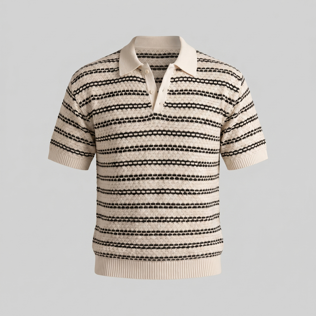Polo Shirt Heren Gestreept Tailored Fit Casual