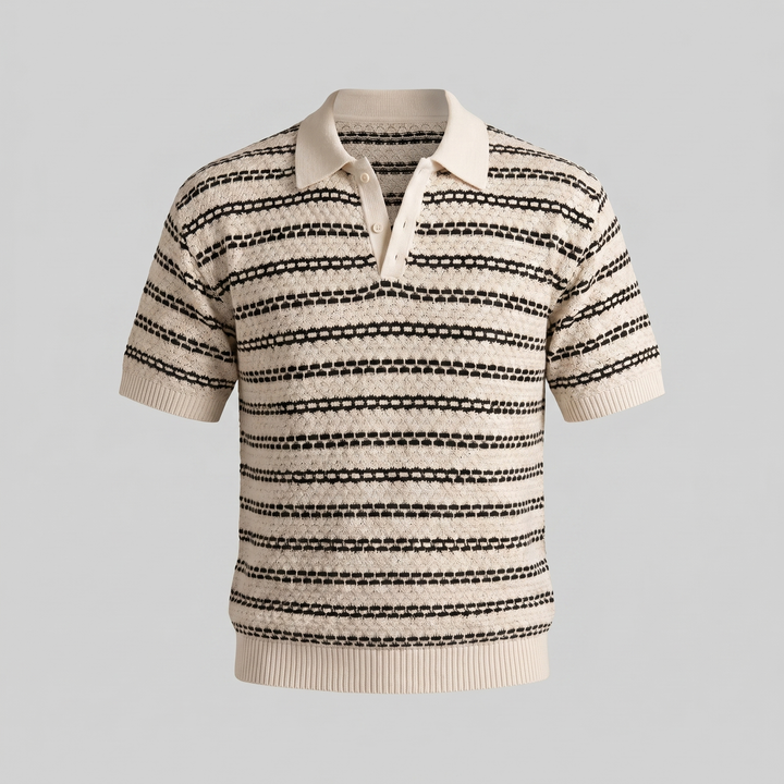 Polo Shirt Heren Gestreept Tailored Fit Casual