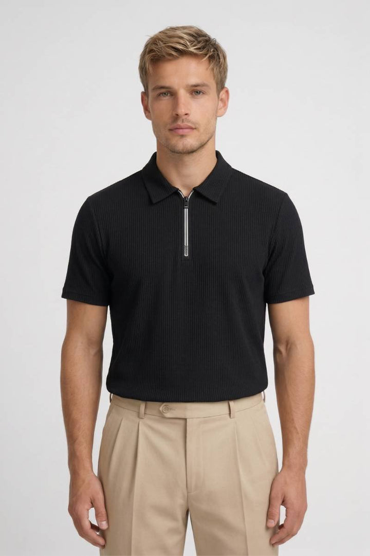 Polo Shirt Heren - Getailleerd met Rits | Casual Zakelijk
