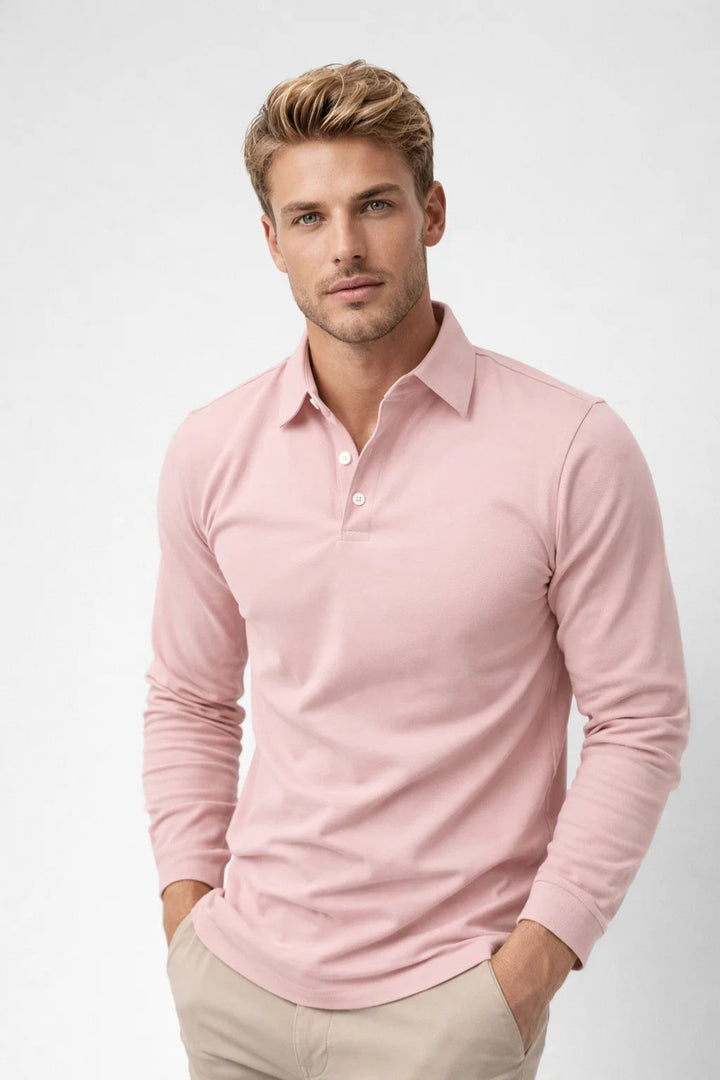 Polo Heren - Lange Mouwen met Klassieke Kraag | Casual