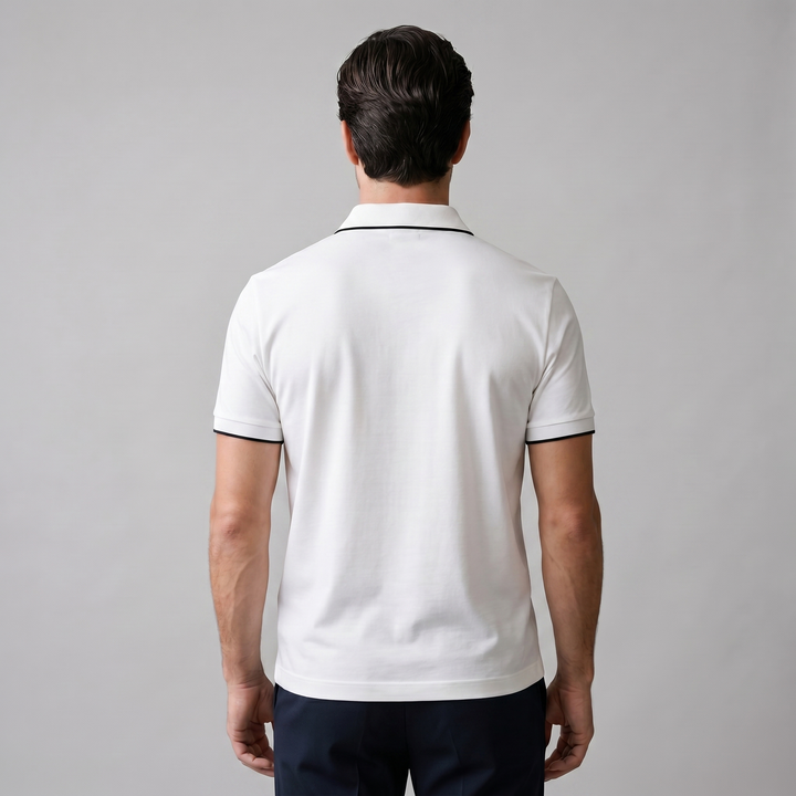 Poloshirt Heren Korte Mouwen Rits Casual