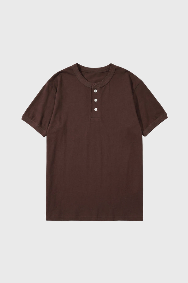 Henley T-shirt Heren - Casual Knoopsluiting | Korte Mouwen