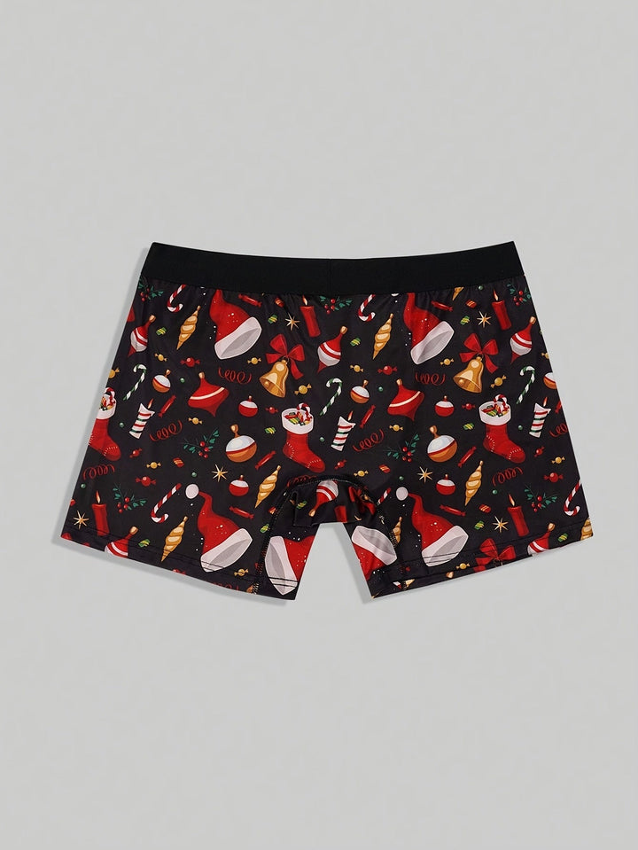 Ruben | Stijlvolle heren kerst kattenprint boxer briefs