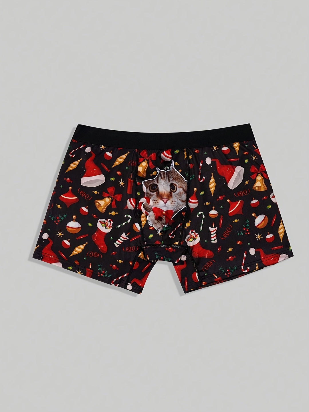 Ruben | Stijlvolle heren kerst kattenprint boxer briefs