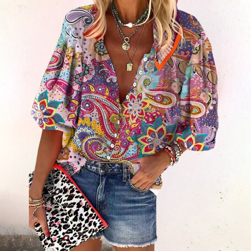 Ayla - Boho Bloemen Blouse voor Dames
