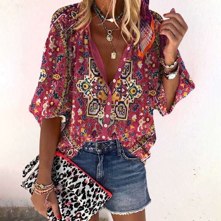 Ayla - Boho Bloemen Blouse voor Dames