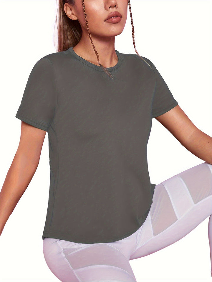Sara | Sneldrogend dames sport-shirt met korte mouwen en ademende mesh-contrast