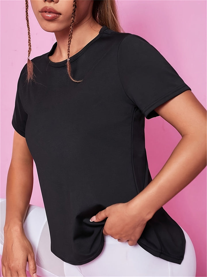 Sara | Sneldrogend dames sport-shirt met korte mouwen en ademende mesh-contrast