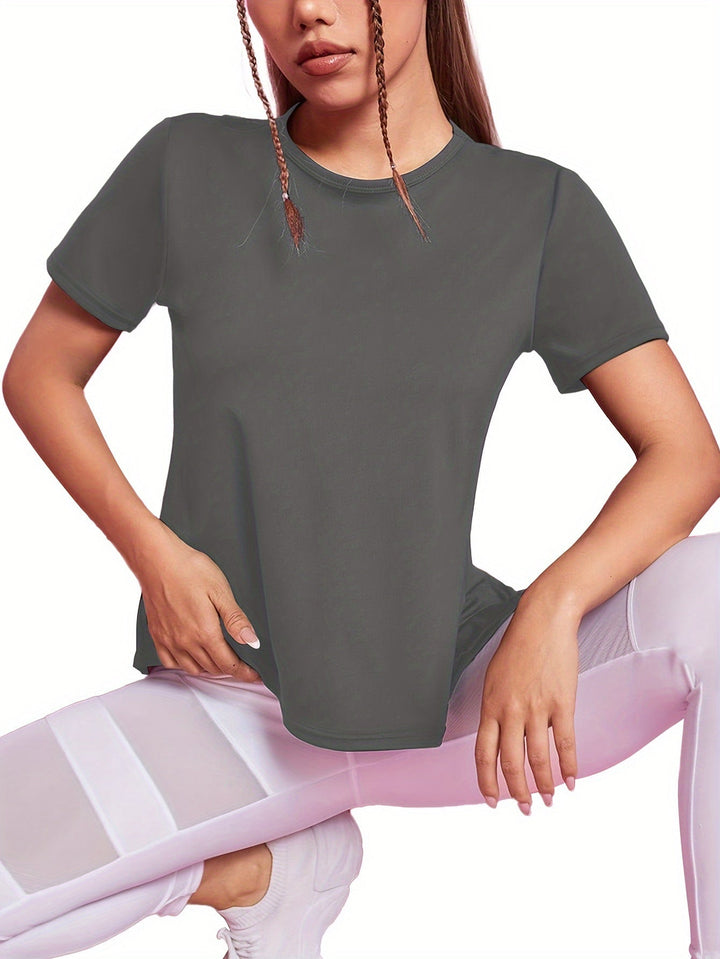 Sara | Sneldrogend dames sport-shirt met korte mouwen en ademende mesh-contrast