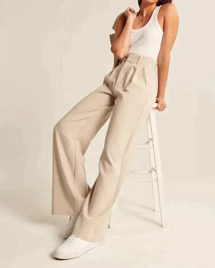 Saskia | Hoge Taille Wijde Pijp Broek