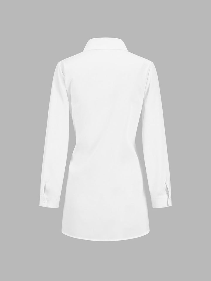 Lange Blouse Met Tailleknoop En Lange Mouwen Voor Dames