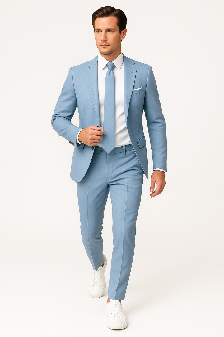 Slim Fit Colbert en Broek Set Heren Zomer