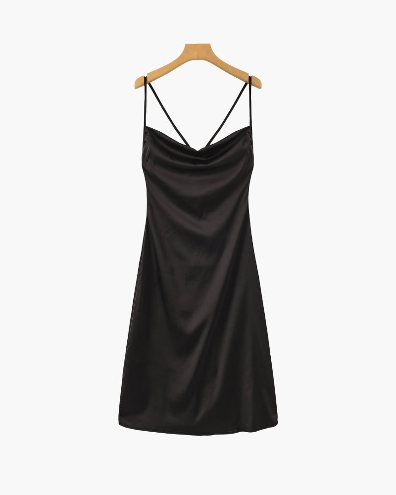 Slipjurk Dames Zijde Cowl Hals Elegant