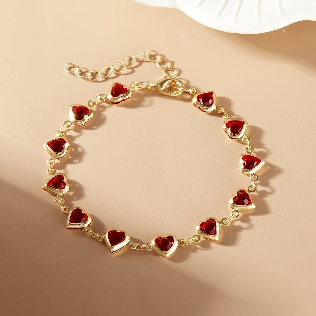 Sophie | Elegante rode hart charm armband