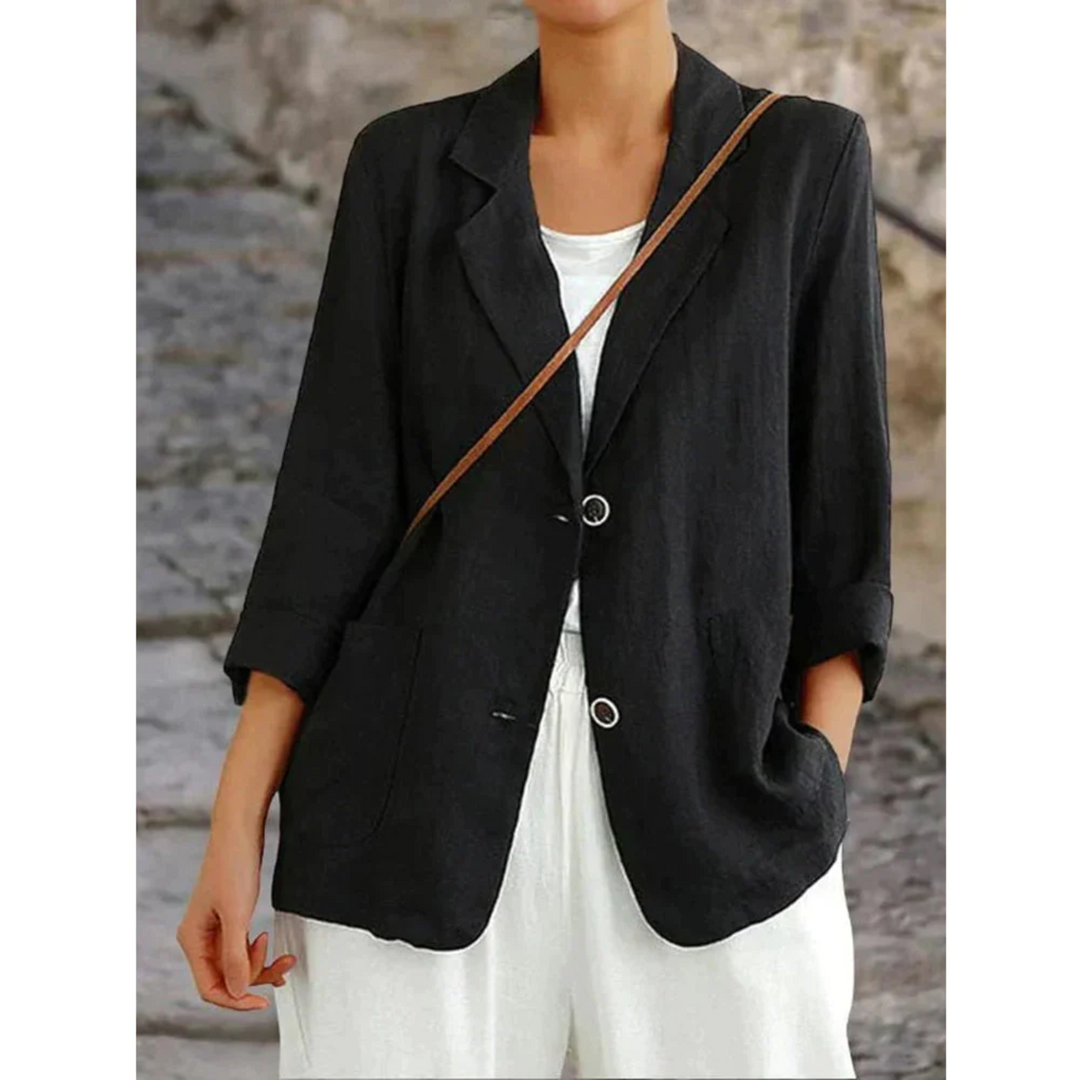 Sophie | Stijlvolle linnen damesblazer met kraag