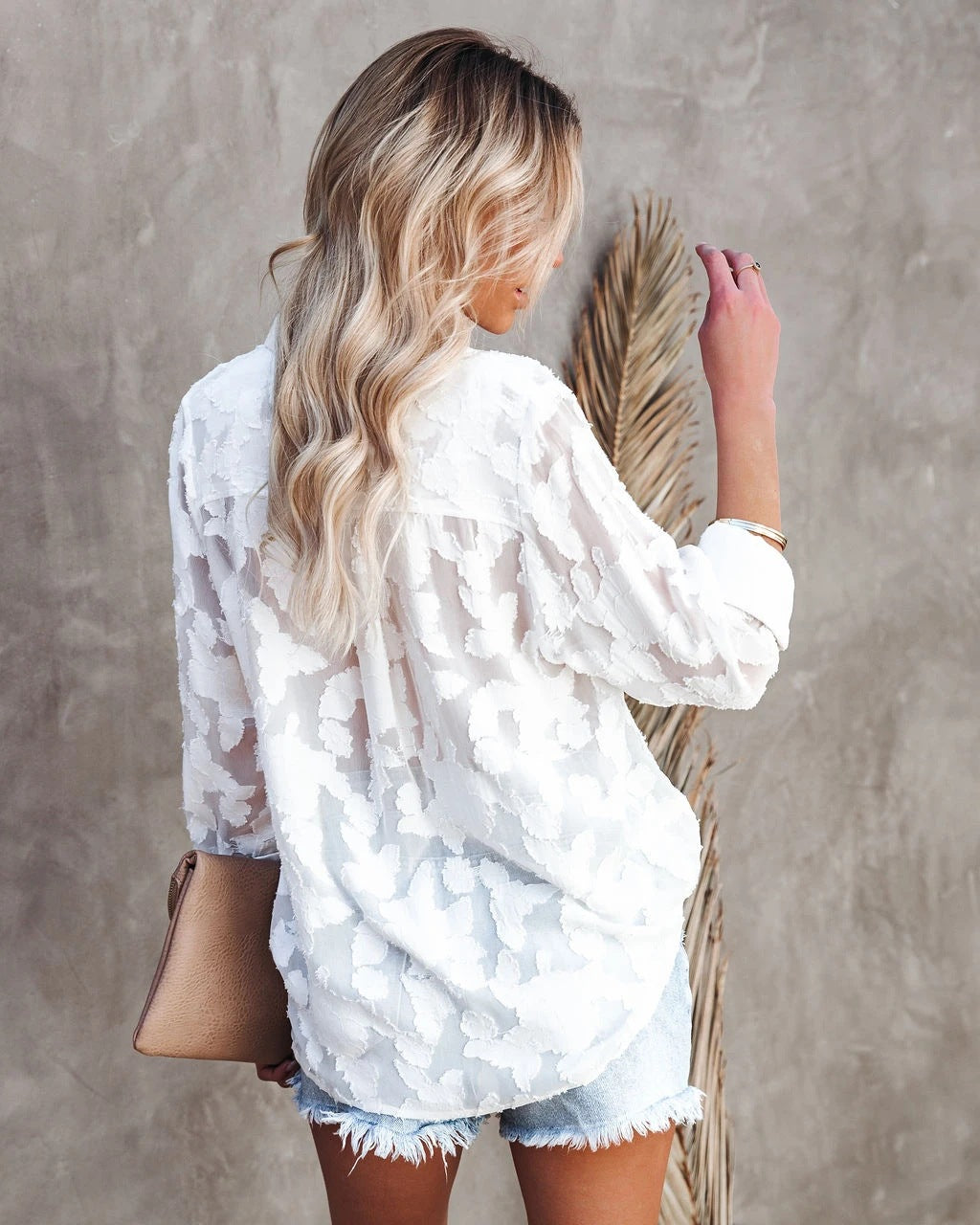 Sophie | Witte blouse met patroon