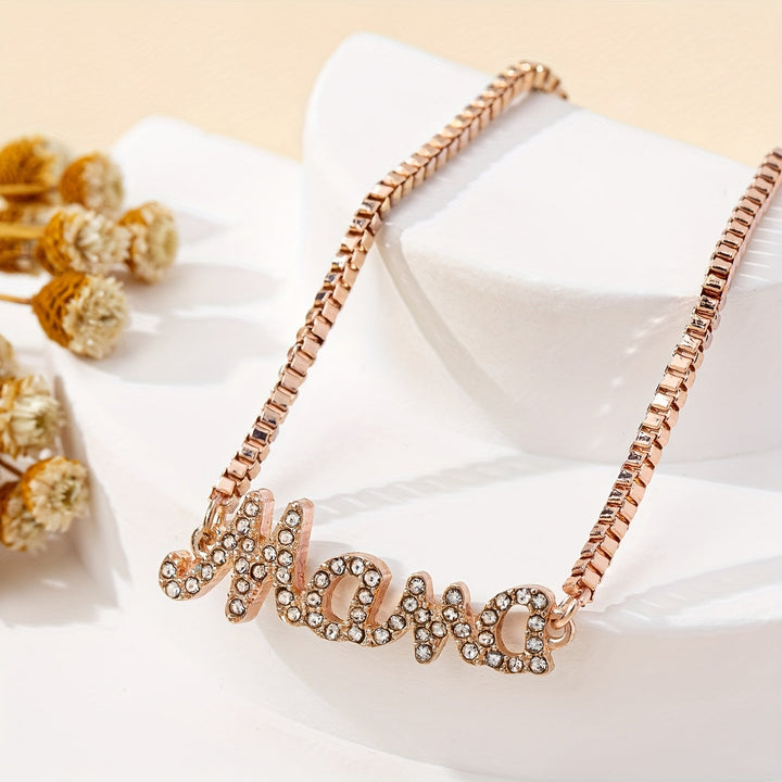 Stijlvolle Mama Letter Bedelarmband met Nepdiamanten