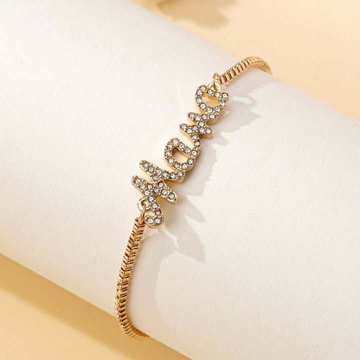 Stijlvolle Mama Letter Bedelarmband met Nepdiamanten