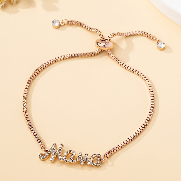Stijlvolle Mama Letter Bedelarmband met Nepdiamanten