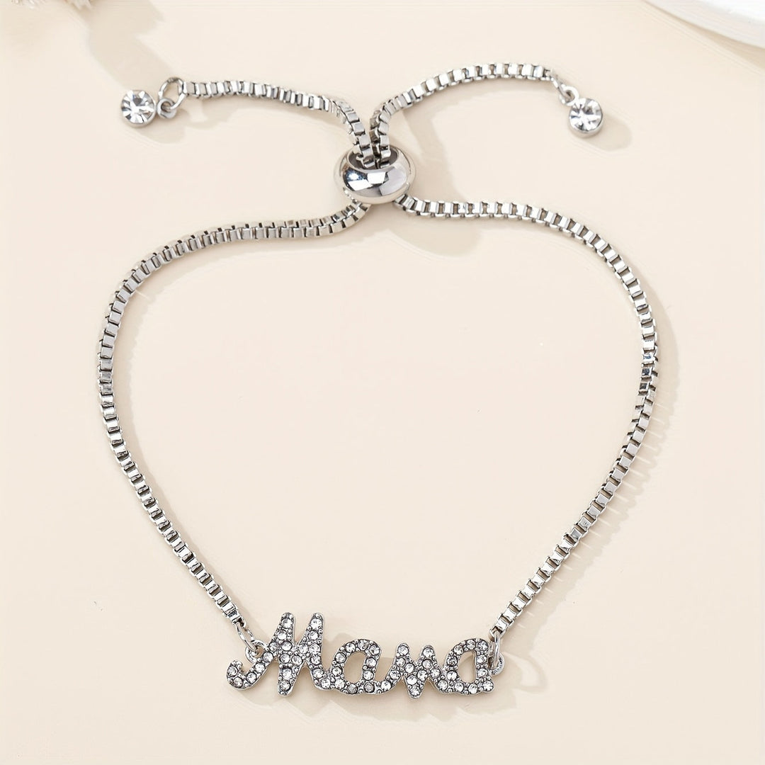 Stijlvolle Mama Letter Bedelarmband met Nepdiamanten