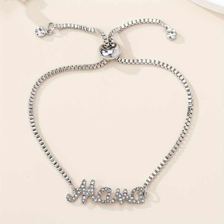 Stijlvolle Mama Letter Bedelarmband met Nepdiamanten