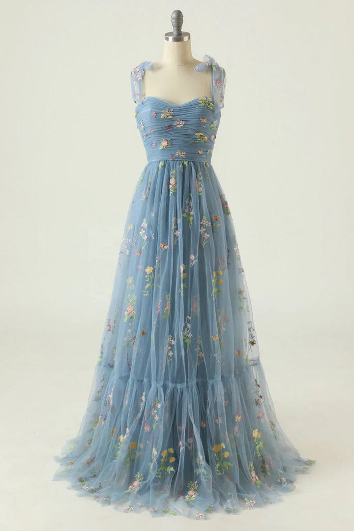 Avondjurk Maxi voor Dames Met Bloemenprint En Tule