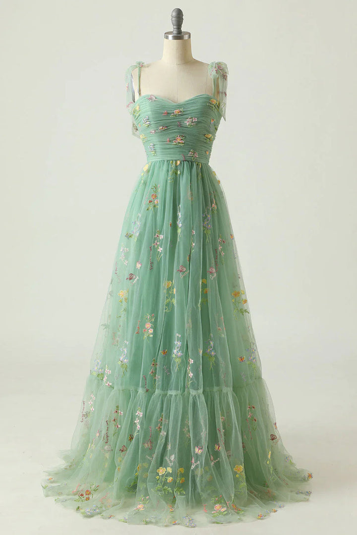 Avondjurk Maxi voor Dames Met Bloemenprint En Tule
