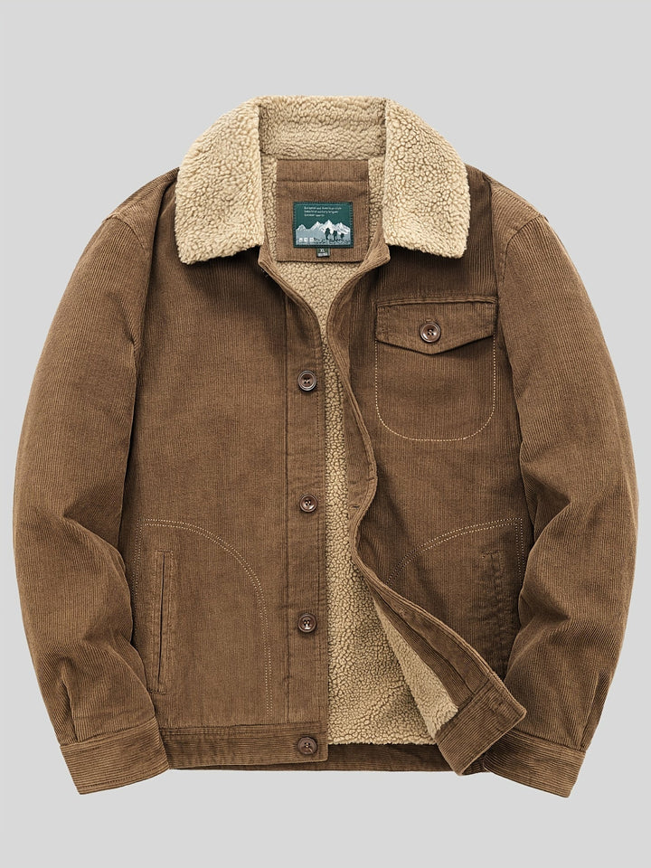 Sven | Warme fleece corduroy heren knoopjas