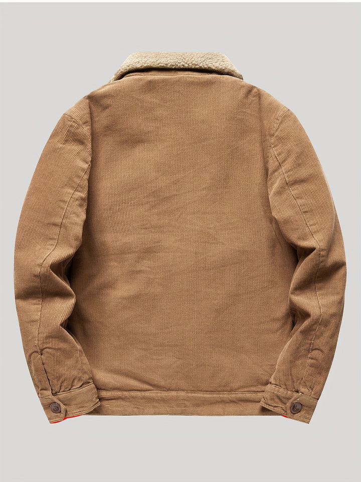 Sven | Warme fleece corduroy heren knoopjas
