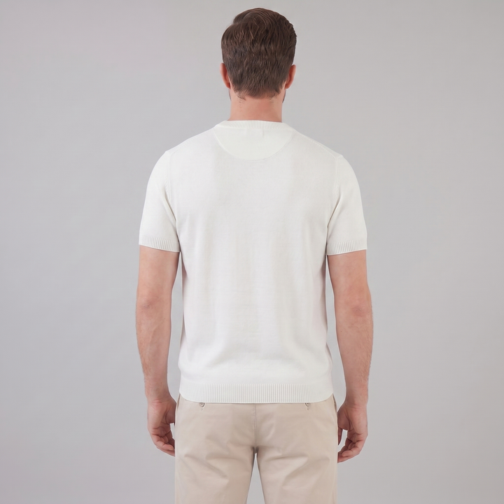 T-Shirt Heren Lange Mouwen Casual Textuur Crew Neck
