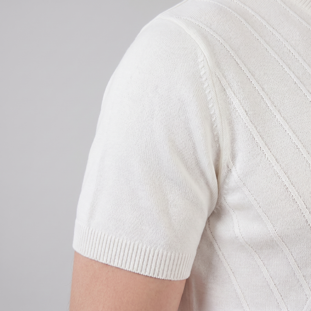 T-Shirt Heren Lange Mouwen Casual Textuur Crew Neck