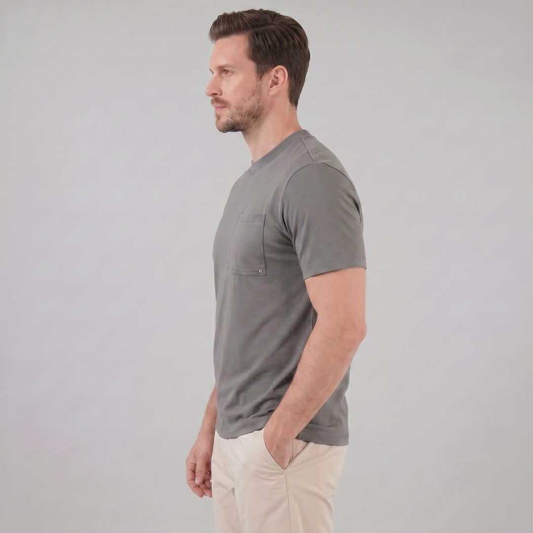 T-Shirt Heren Relaxed Fit Borststak Casual